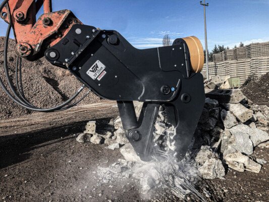 Vergruizer met magneet VTN VFHM actief aan het vermalen